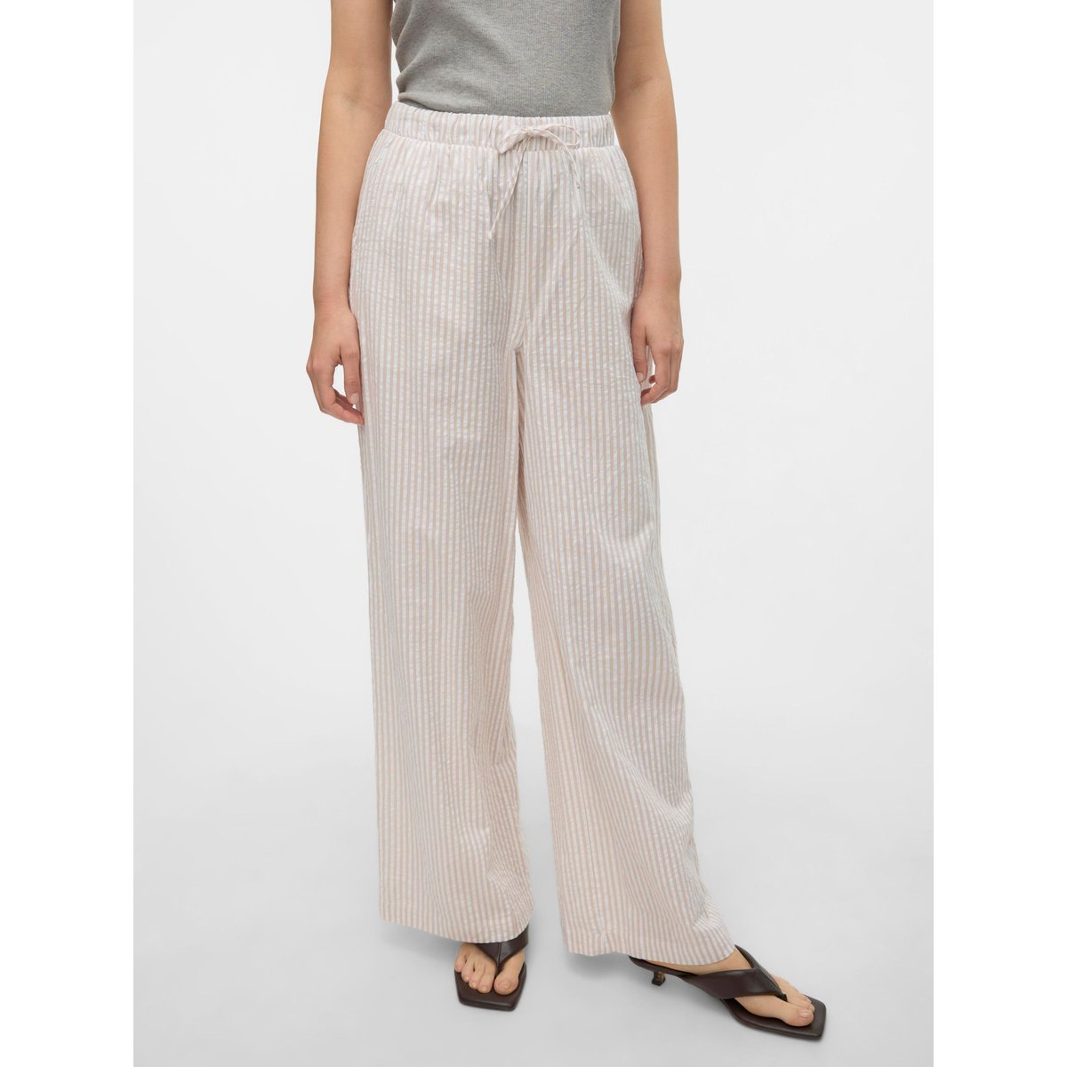 Pantalon À Jambe Large irish cream, VERO MODA