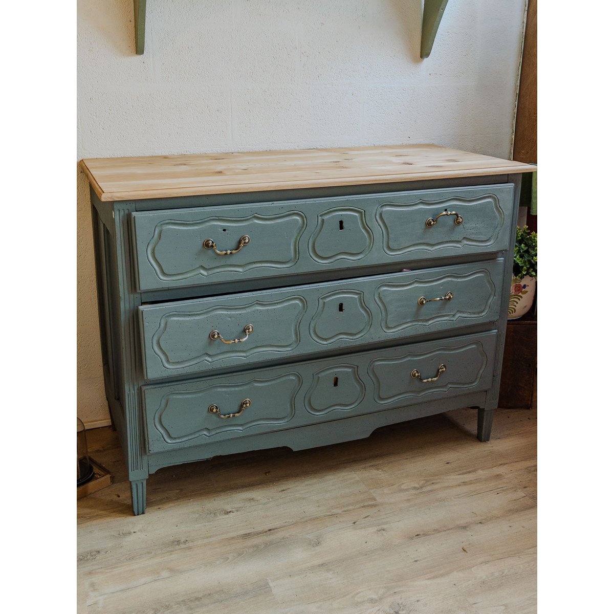 Commode en bois Olga N°331 - Bon état bois clair, DEBONGOUT