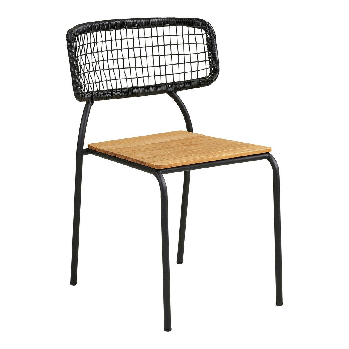 Chaise en teck et métal noir (lot de 2) LAKEWOOD noir, PIER IMPORT