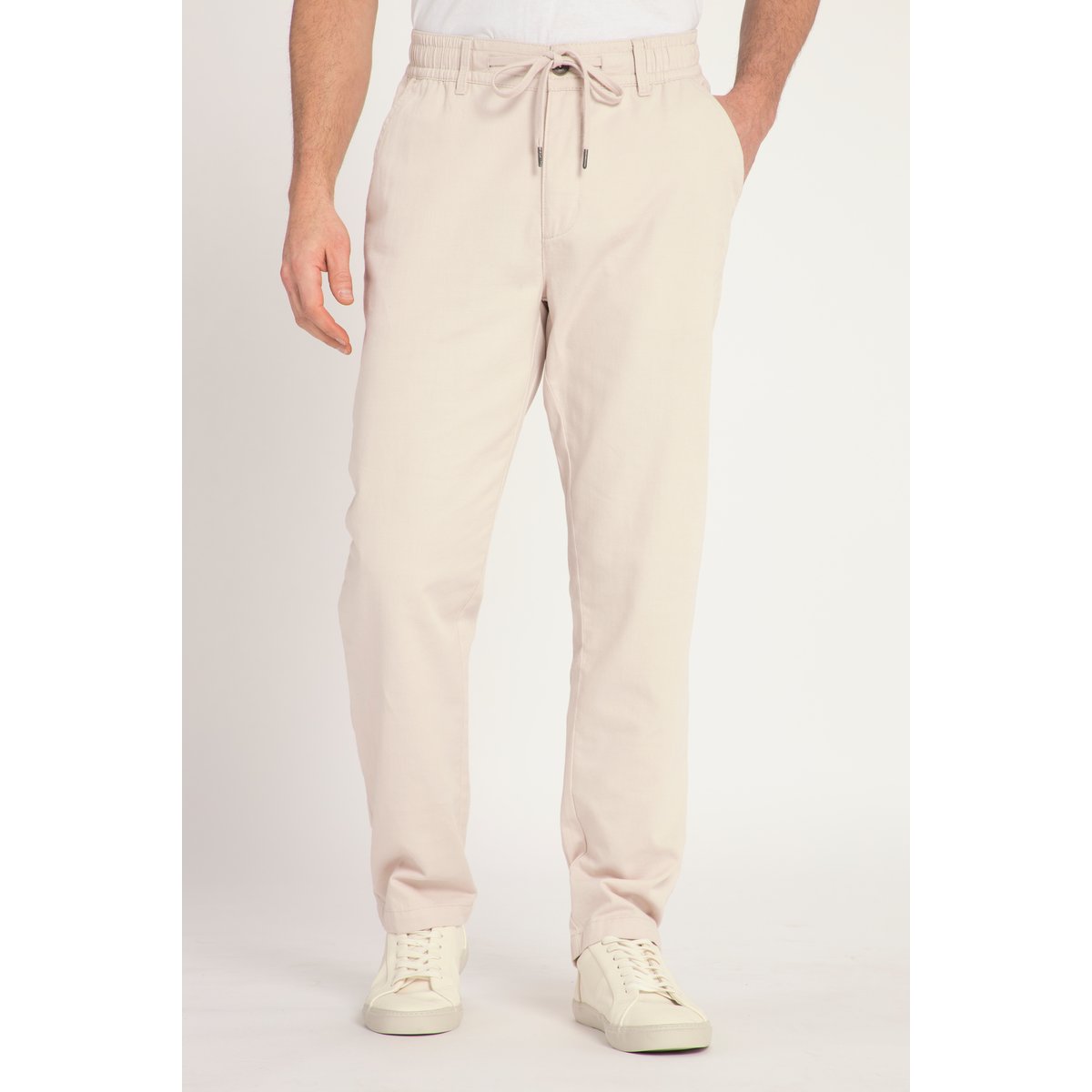 Pantalon aspect lin. Taille élastique. Coupe vanille, JP1880