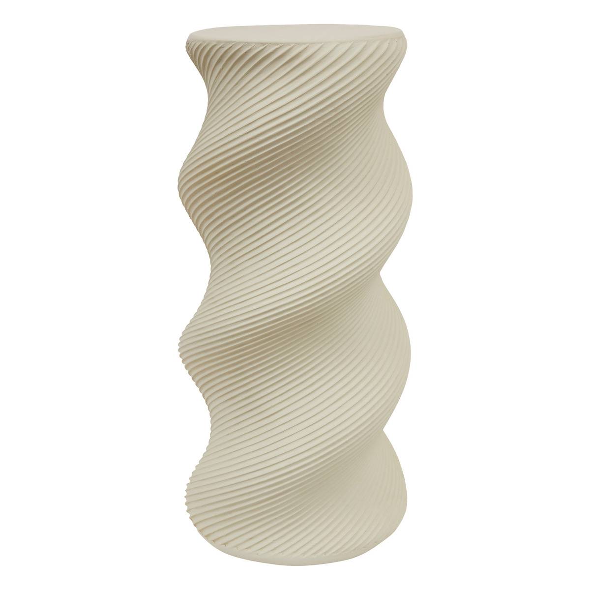 Porte-plante torsadé en oxyde de magnésium TWIST beige, ATMOSPHERA