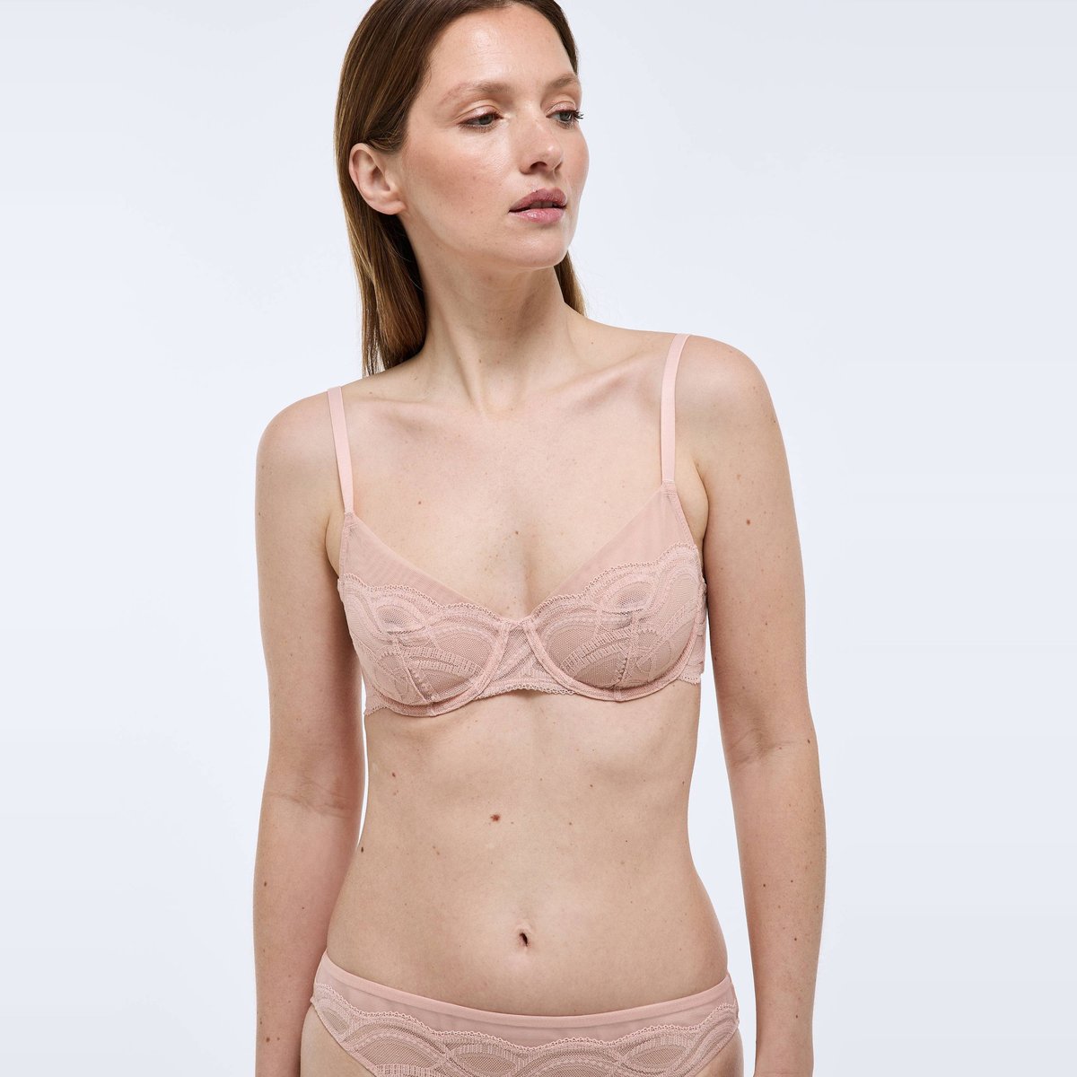 Soutien-gorge corbeille balconnet KATIE en dentelle nude, MONOPRIX