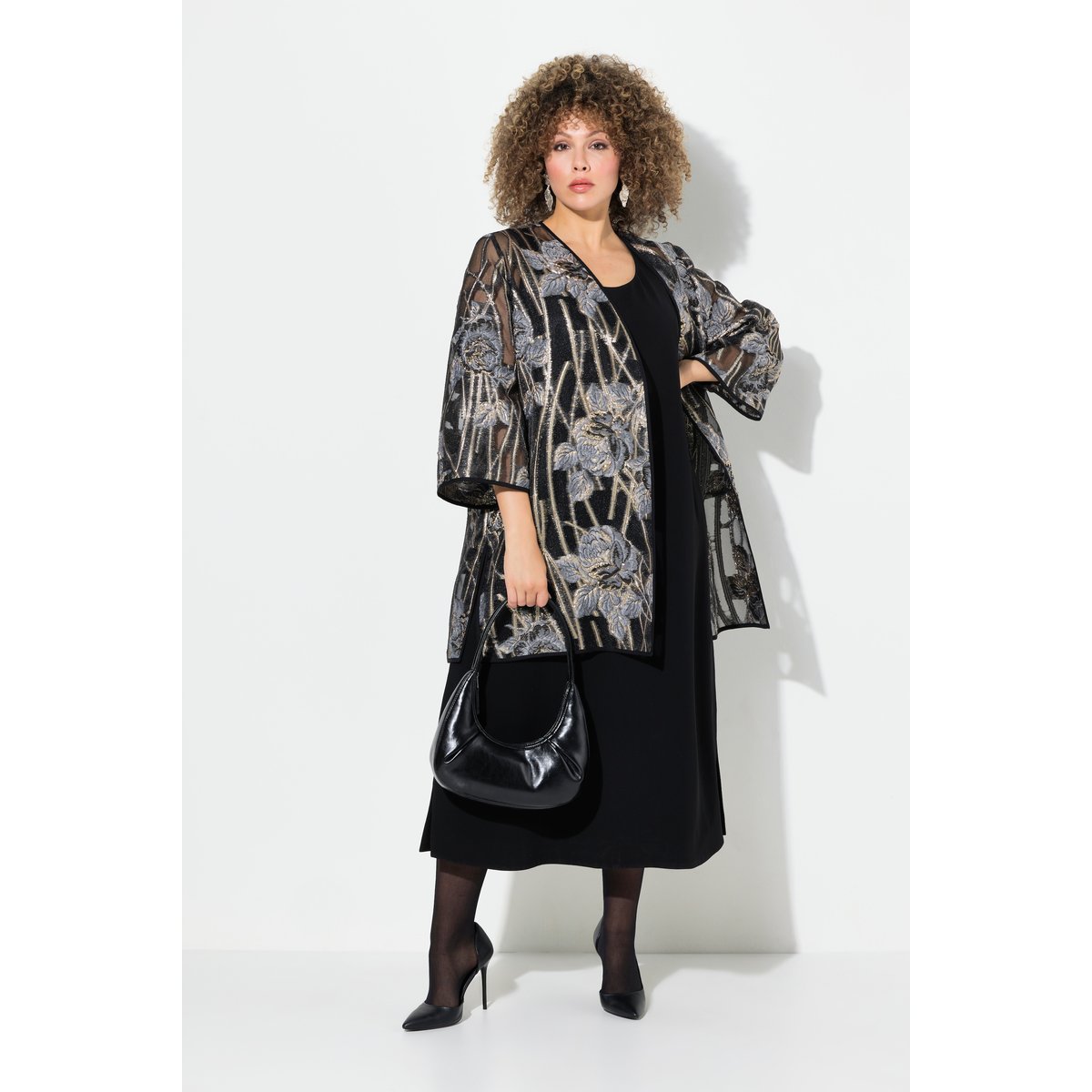 Veste ouverte en dentelle noir, ULLA POPKEN