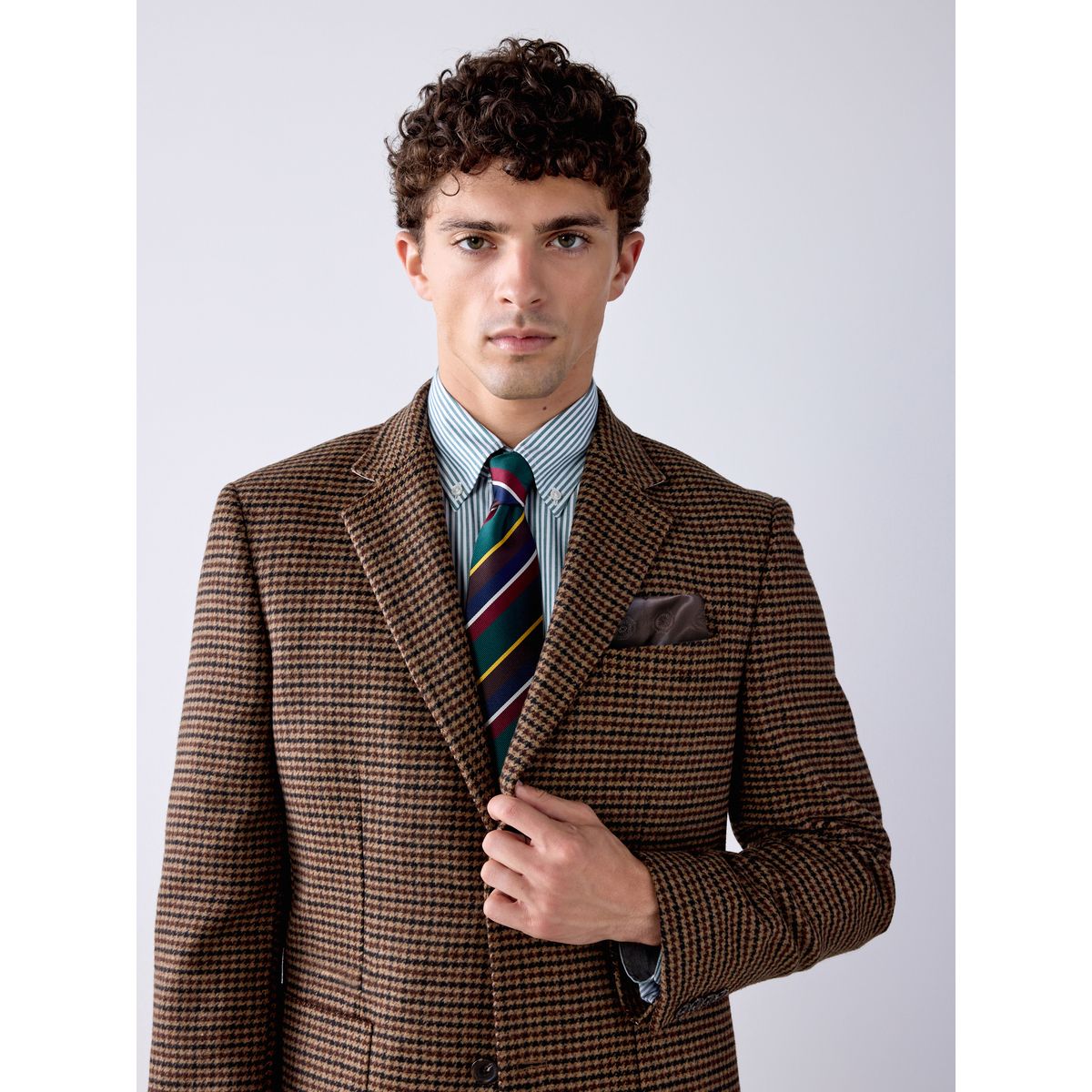 Blazer à carreaux pied-de-poule marron, NEXT