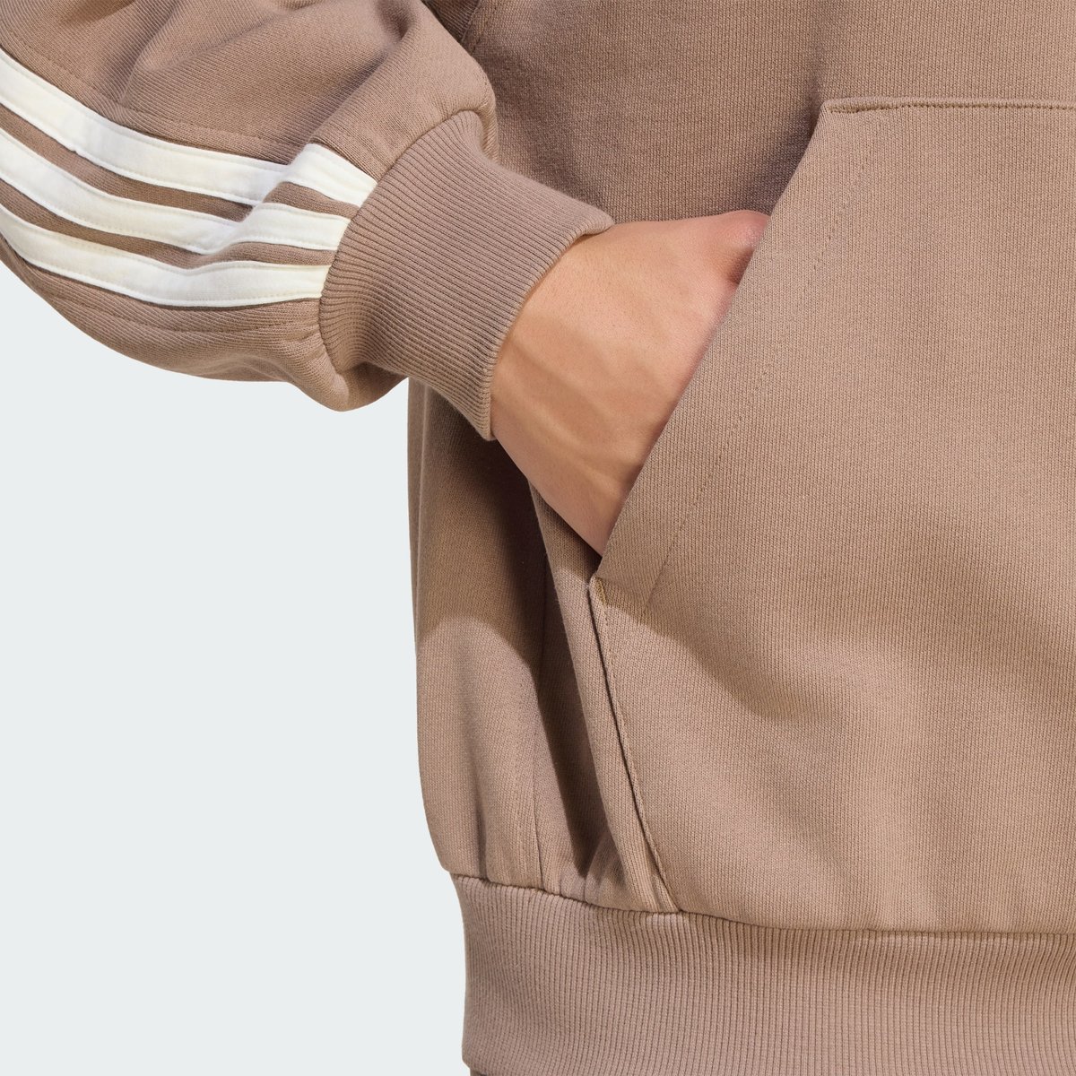 Sweat-Shirt À Capuche Adidas Kit 3-Stripes Sweat-Shirt À Capuche Adidas Kit 3-Stripes khaki six / off white, ADIDAS SPORTSWEAR