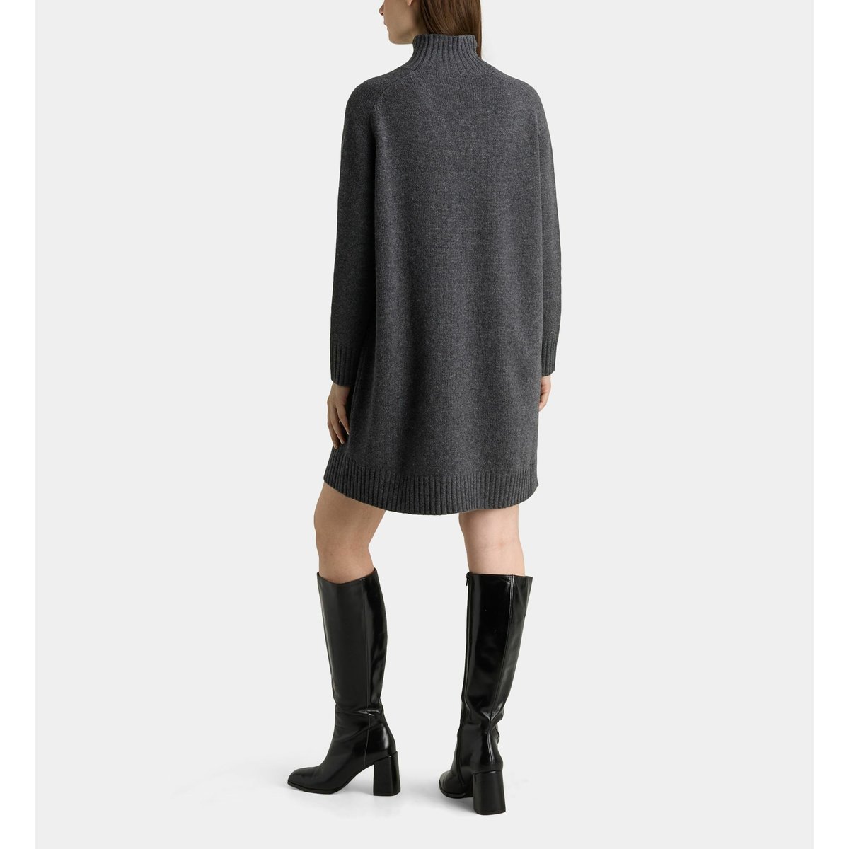 Robe trudaine ample genou en laine gris foncé, GALERIES LAFAYETTE