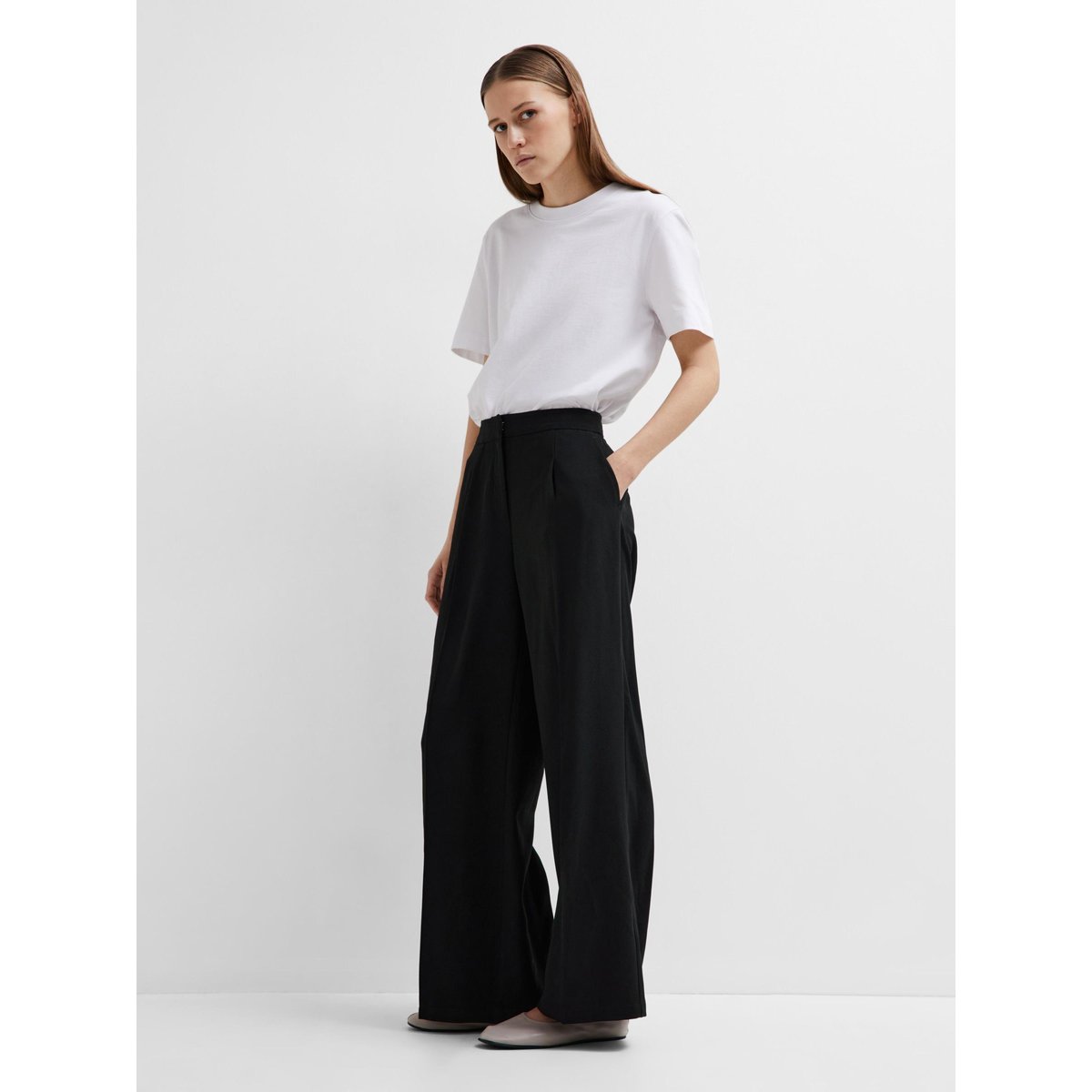 Pantalon À Jambe Ample noir - black, SELECTED