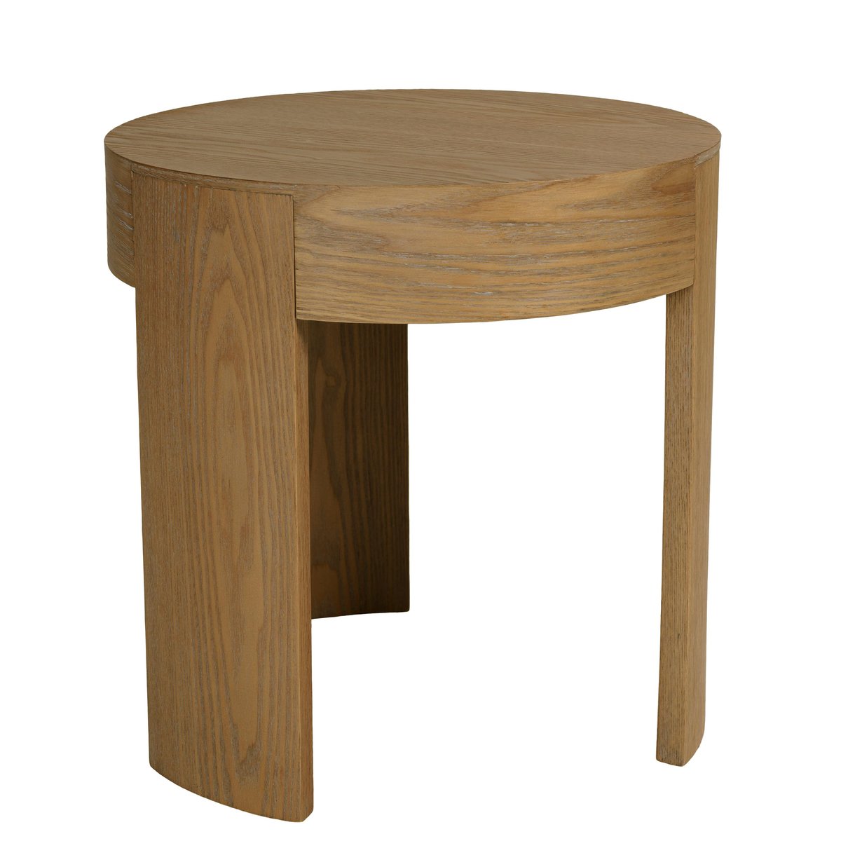 Table d'appoint ronde couleur naturelle design arrondi VELAR bois naturel, PIER IMPORT