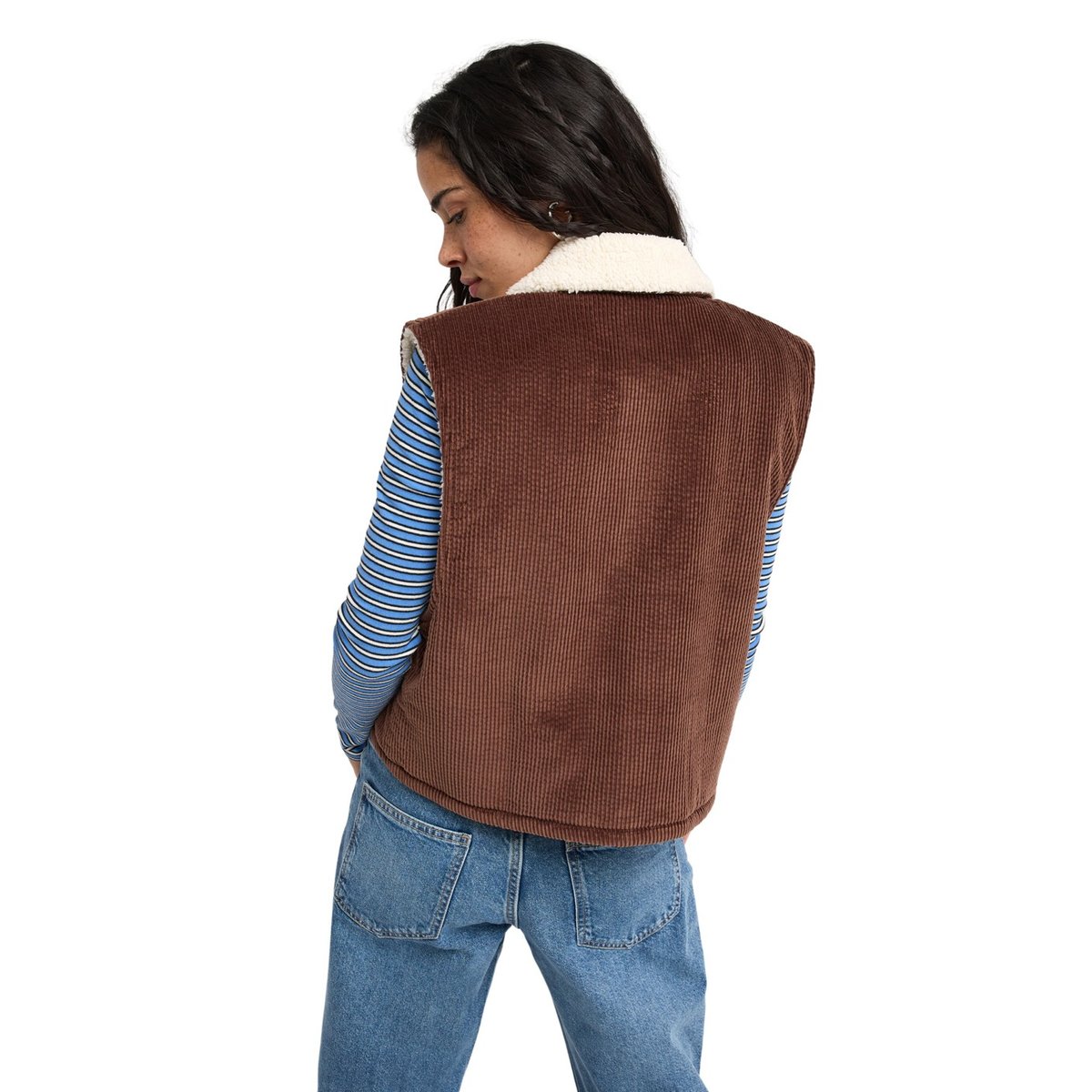 Gilet en velours côtelé WILLOW TRAIL. couleur unique, ROXY