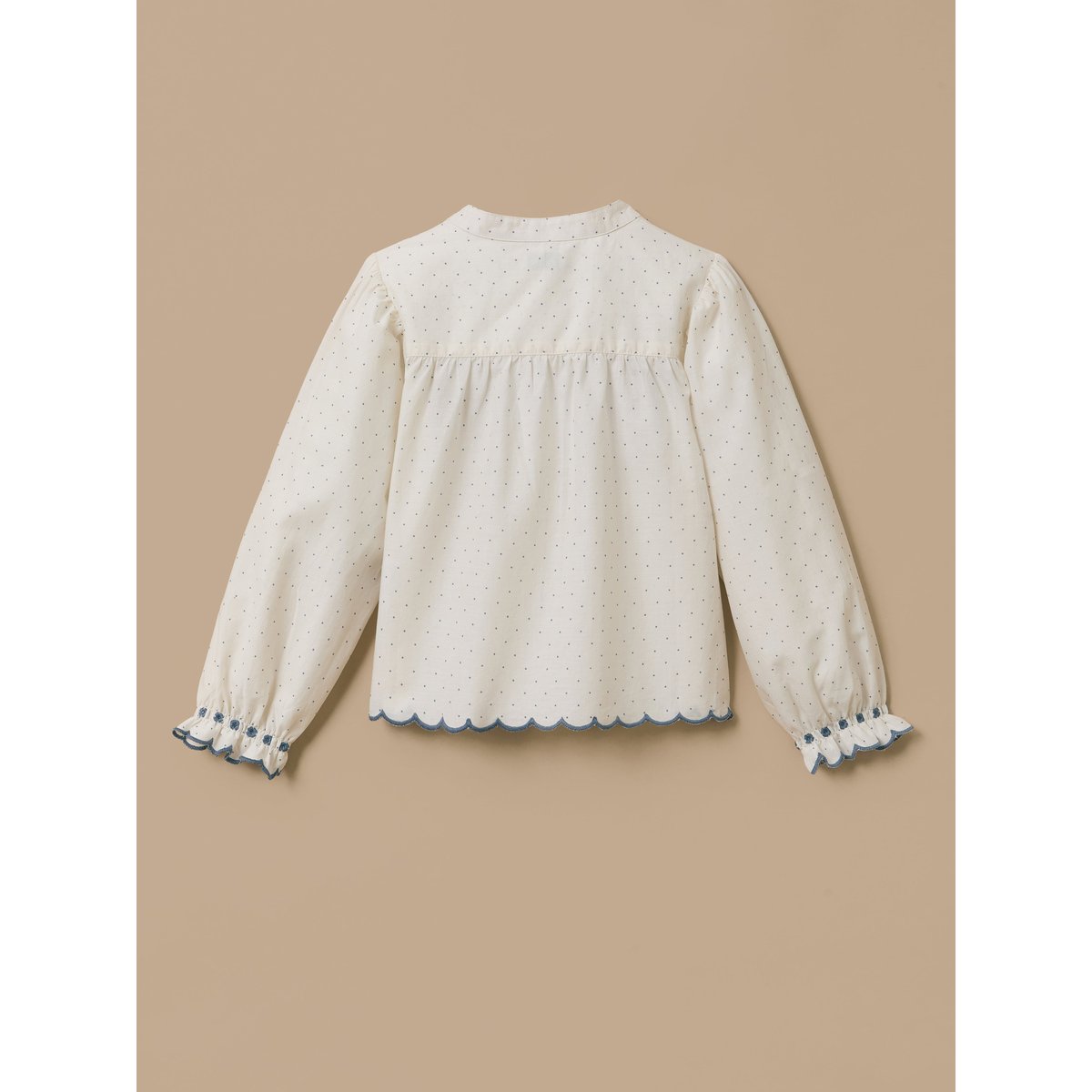 Blouse brodée pois bleu, CYRILLUS
