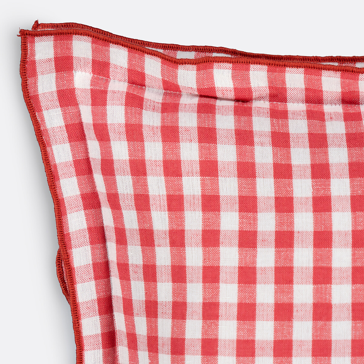 Housse de coussin vichy coton lin, COTTAGE rose, LA REDOUTE INTERIEURS