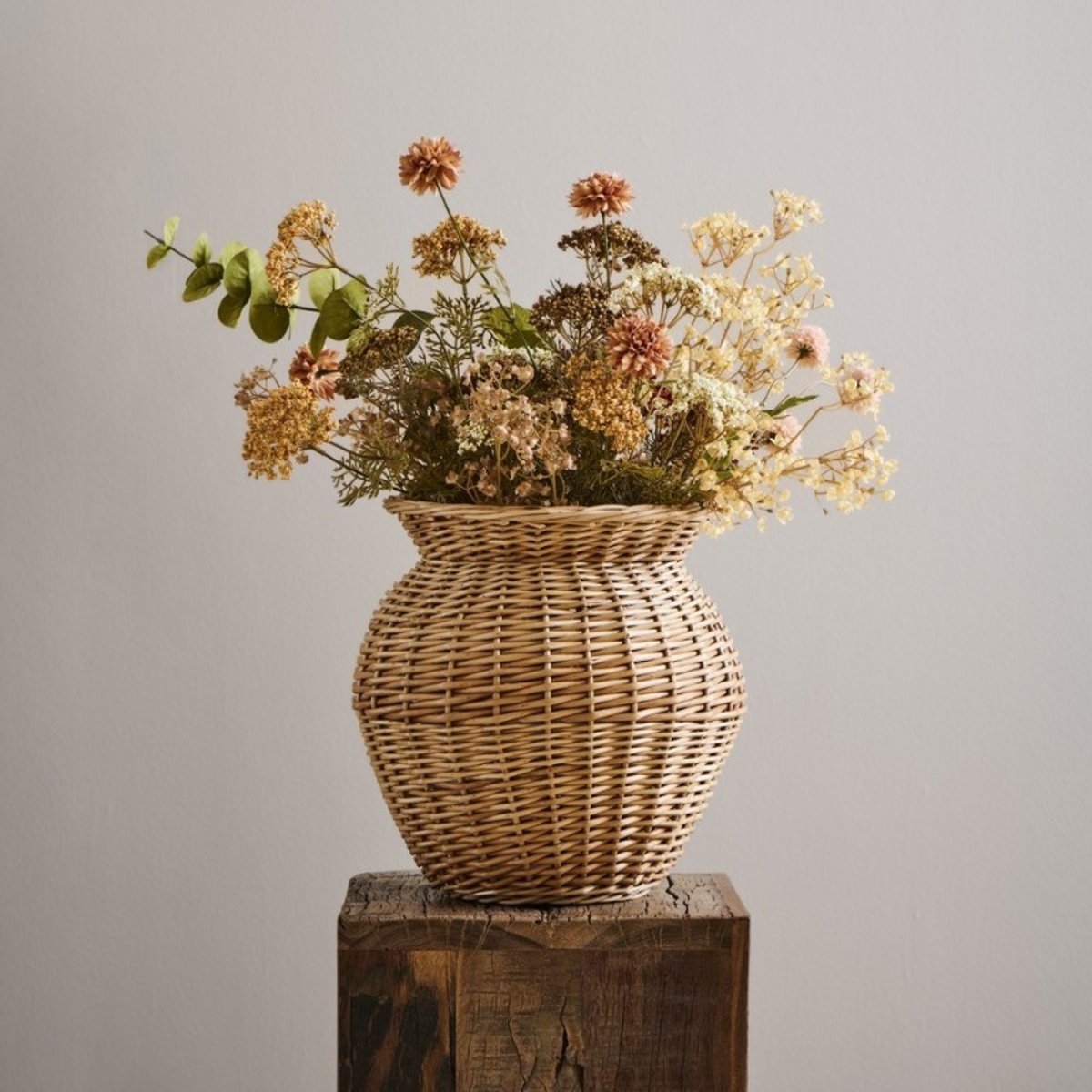 Vase jarre en osier tressé bois clair, IB LAURSEN