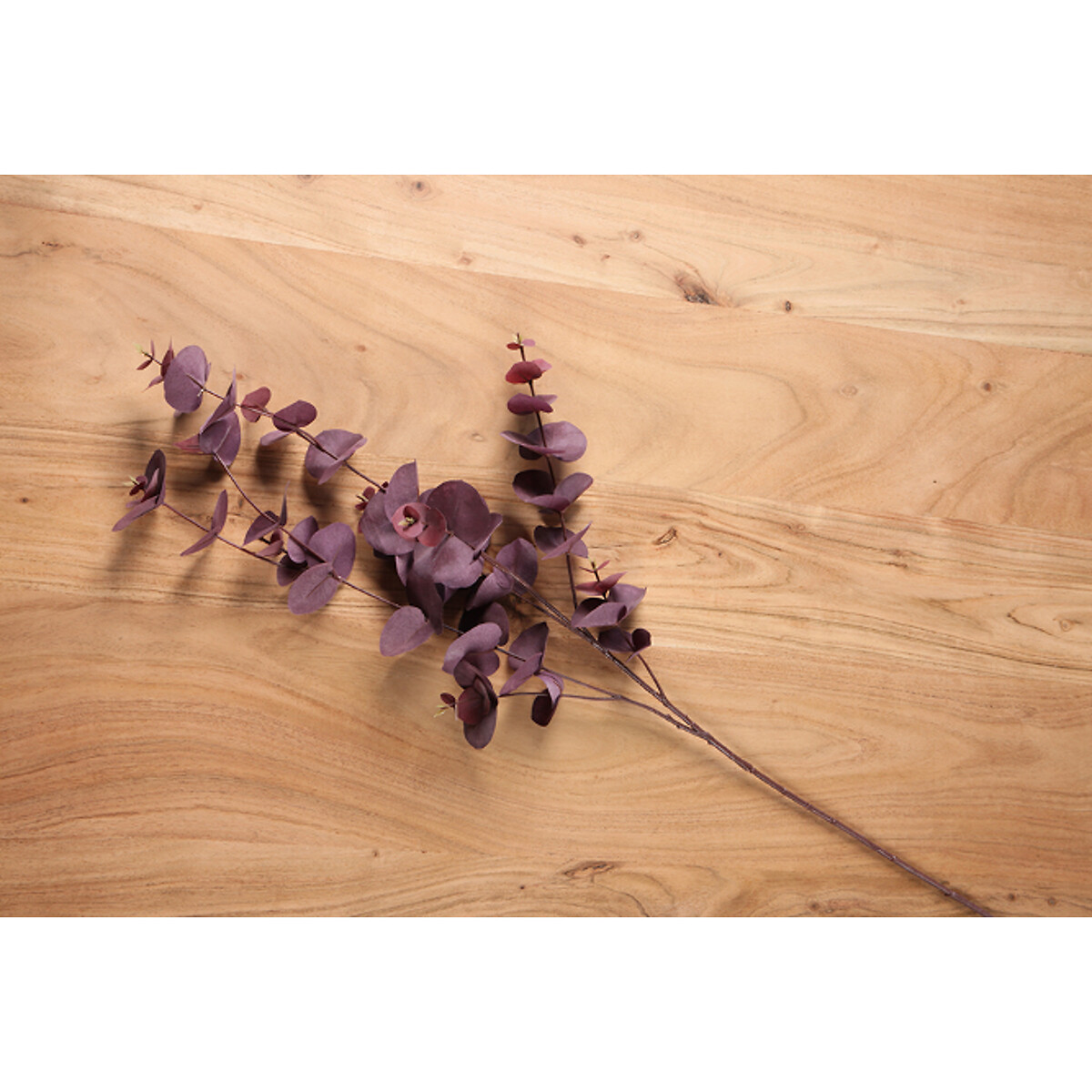 Pack of 3 Burgundy Artificial Eucalyptus Stems red, SO'HOME