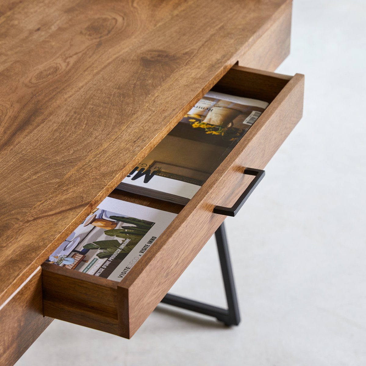 Bureau en Manguier massif, HEDDA marron, TIKAMOON