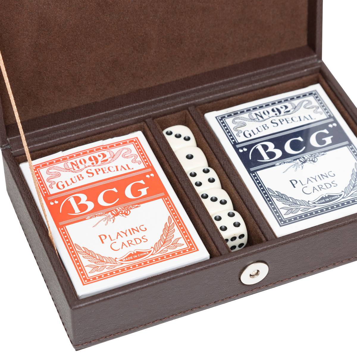 Coffret jeu de cartes JULE marron tonka, ATMOSPHERA