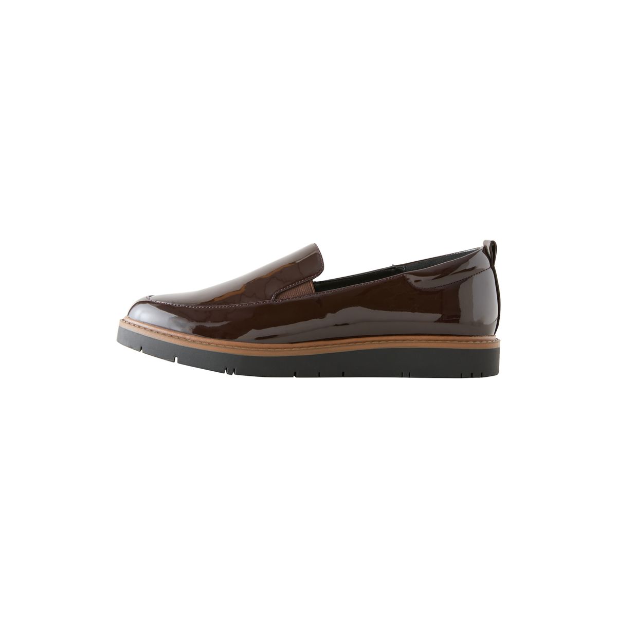 Mocassins larges à enfiler brevet marron, NEXT