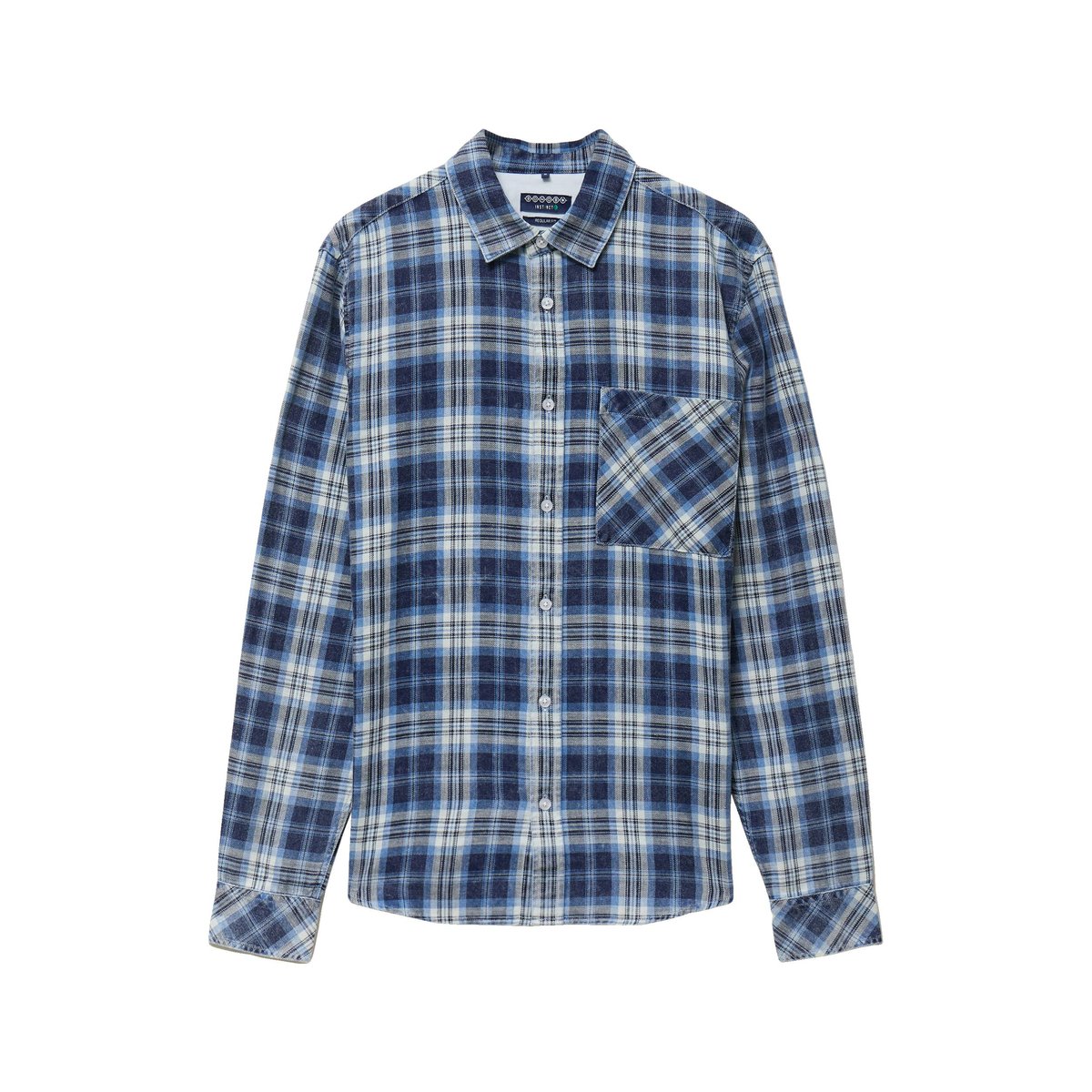 Chemise droite courte en coton bleu foncé, BONOBO