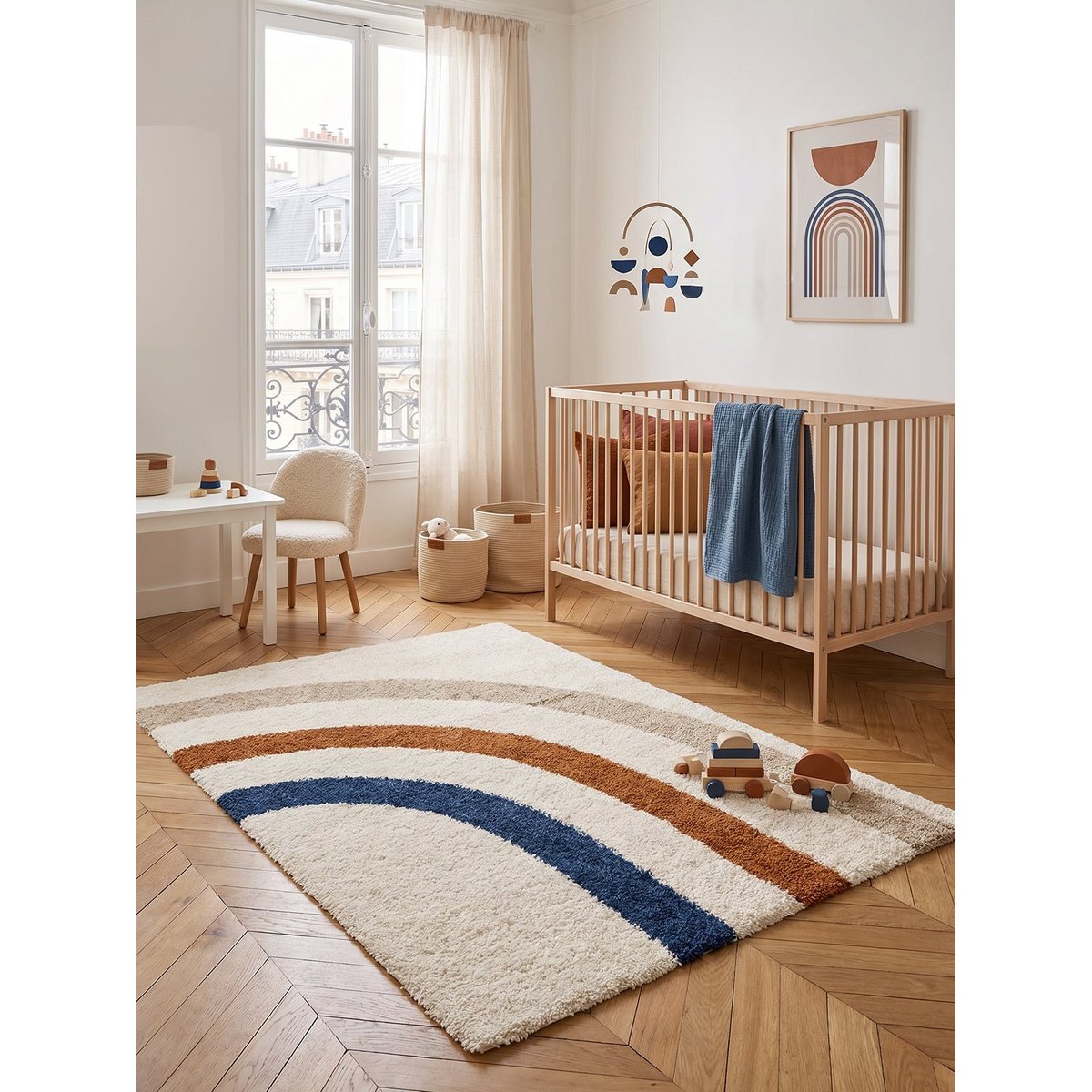 Tapis arc-en-ciel épais et confortable AEOLUS palette colorée, AFK LIVING