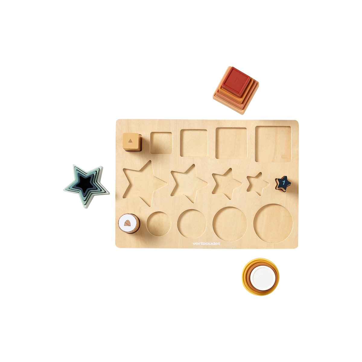 Planche des formes en silicone et bois FSC® blanc, VERTBAUDET