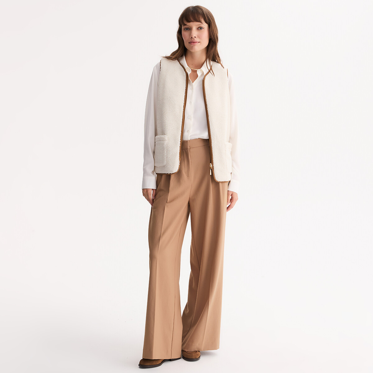 Parka mi-longue 4 en 1, avec gilet amovible ivoire/camel, ANNE WEYBURN