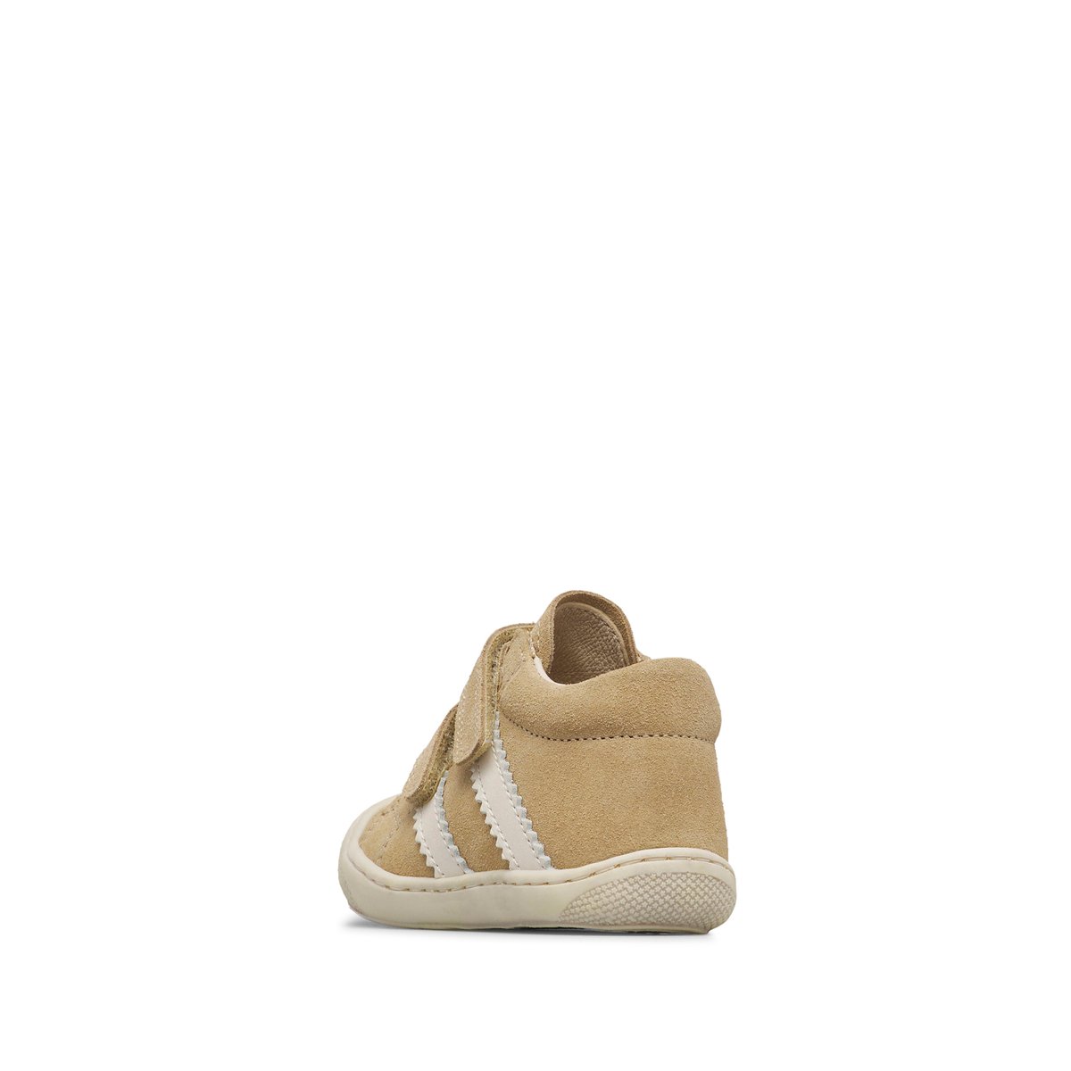 Chaussures premiers pas en suède MACKS 3 VL sable-blanc crème, NATURINO