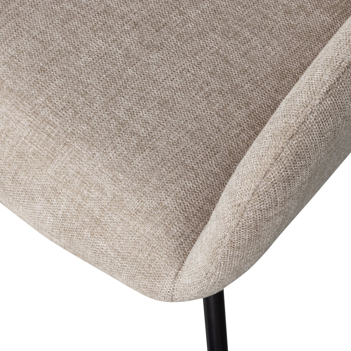 Lot de 2 chaises de salle à manger en chenille GRAND-JAKI sable, WOOOD