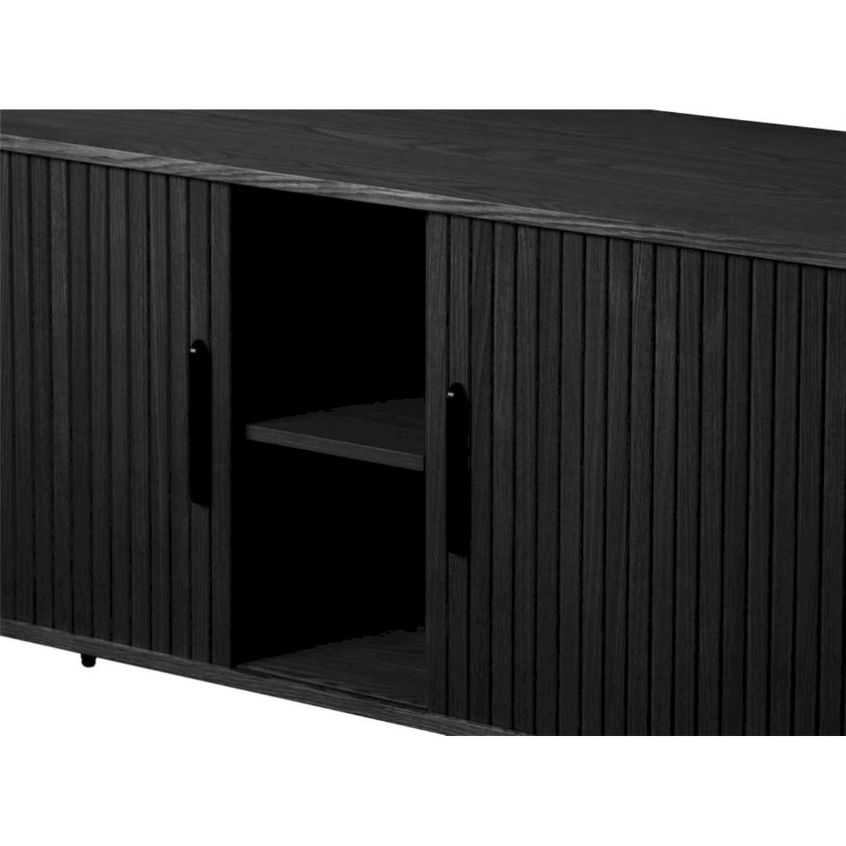 Buffet bas à portes rainurées GATIVEL noir, RECOLLECTION
