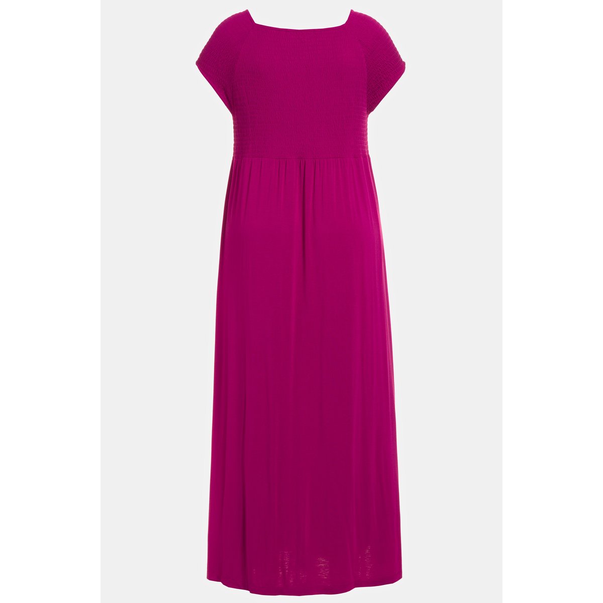 Robe smockée, coupe évasée. Encolure carrée rouge magnolia, ULLA POPKEN