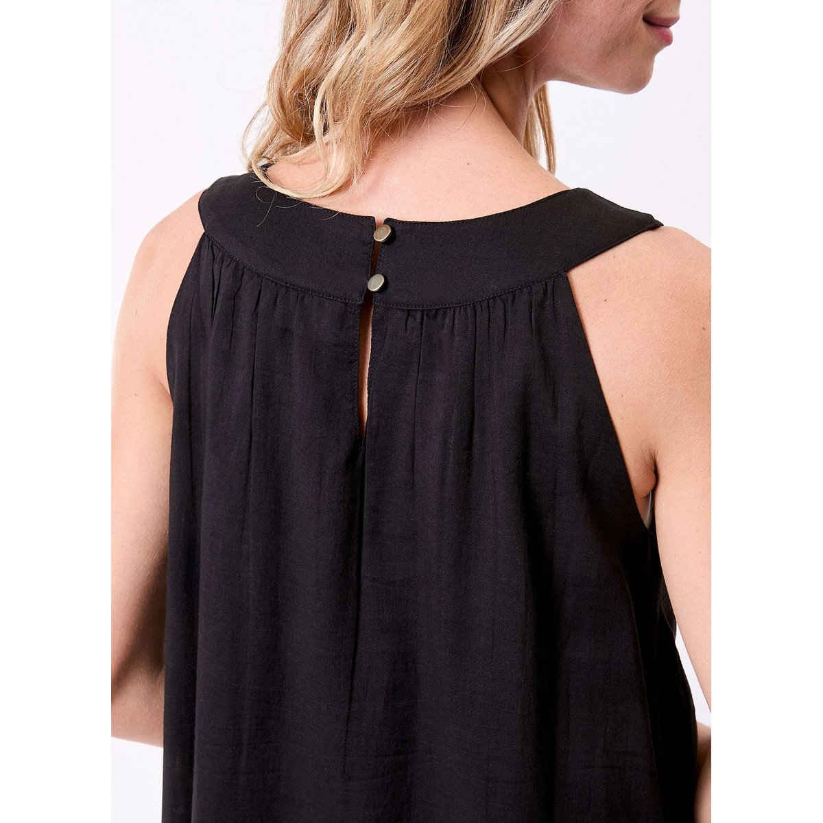 Robe midi légère gaze de coton bio MARISA noir marisa, LA FIANCÉE