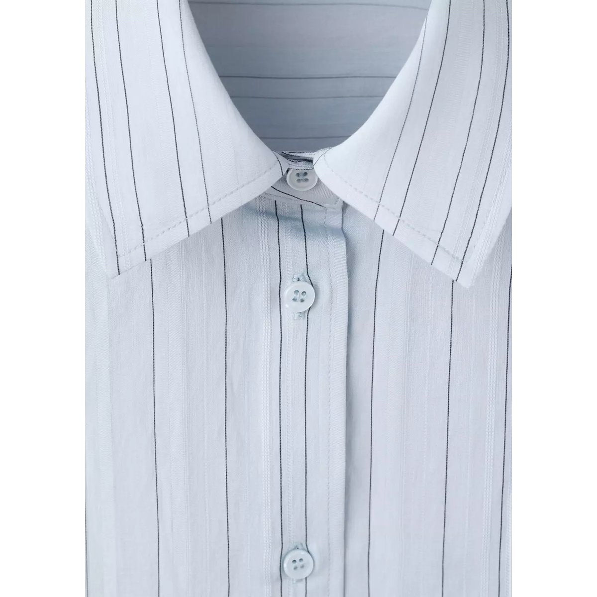 Chemise oversize à rayures bleu, MANGO