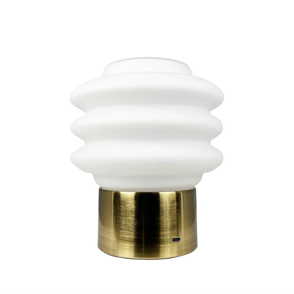 Lampe à poser LED verre opale DIVA laiton, DYBERG LARSEN