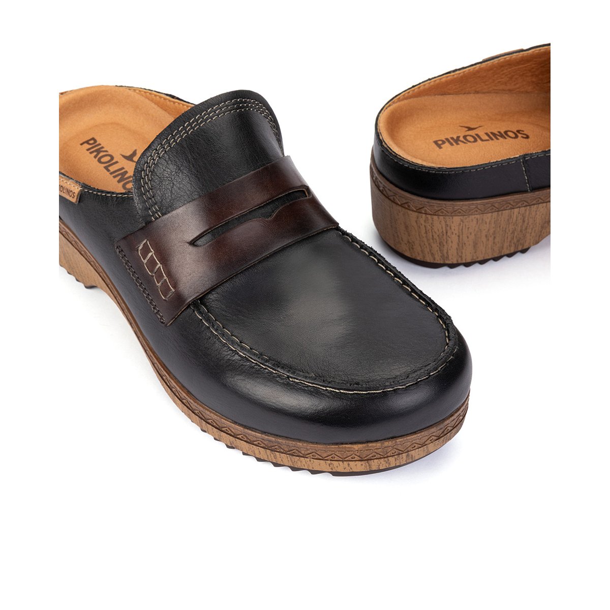 Sabots cuir Granada black, PIKOLINOS