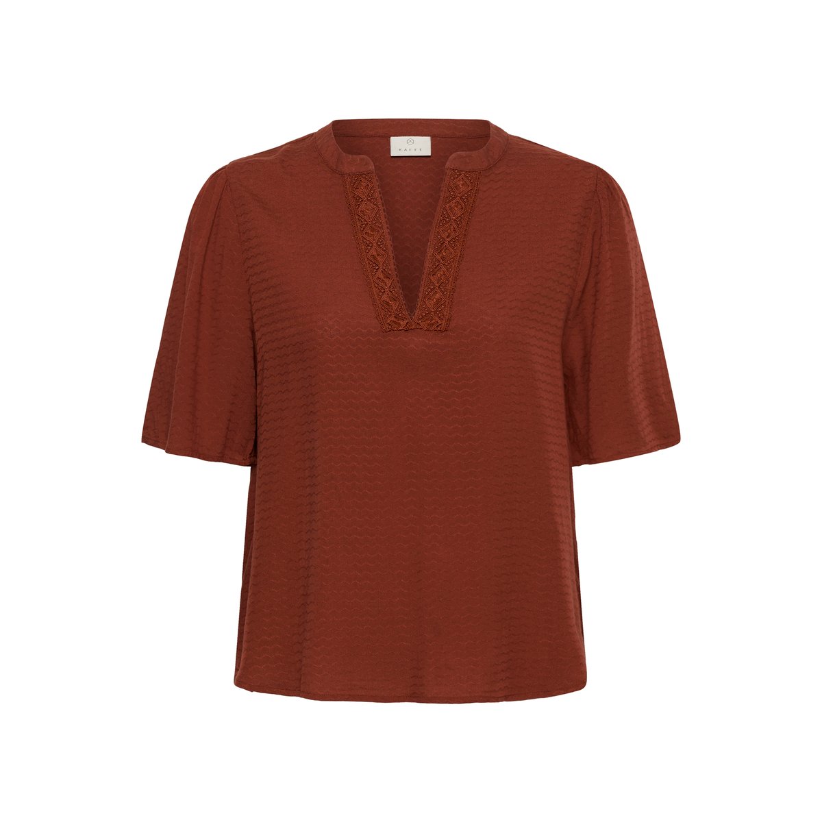 Blouse à manches courtes orange henna, KAFFE