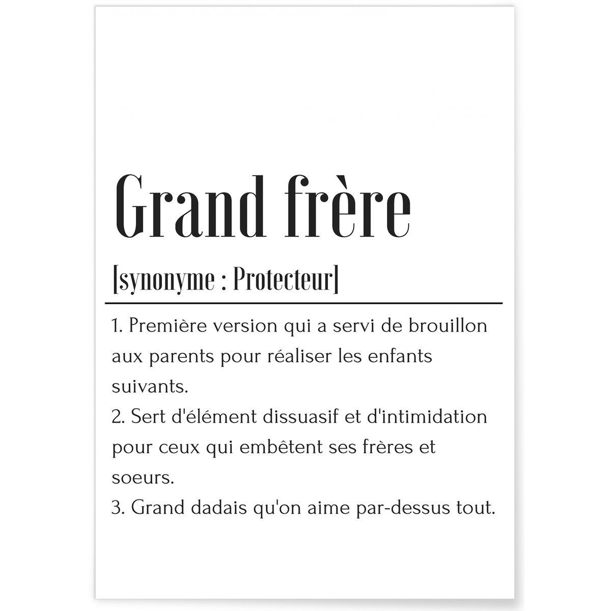 Affiche Définition Grand frère blanc, L'AFFICHERIE