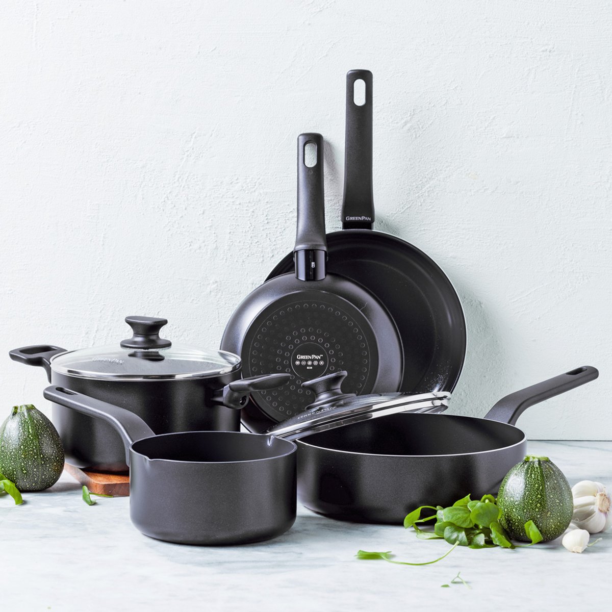 Casserole 16 cm aluminium revêtement céramique-Essence noir, GREENPAN