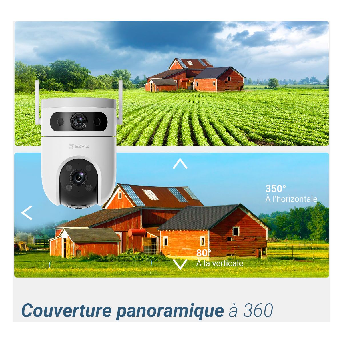 Caméra de surveillance Wifi H9C 2k motorisée couleur unique, EZVIZ
