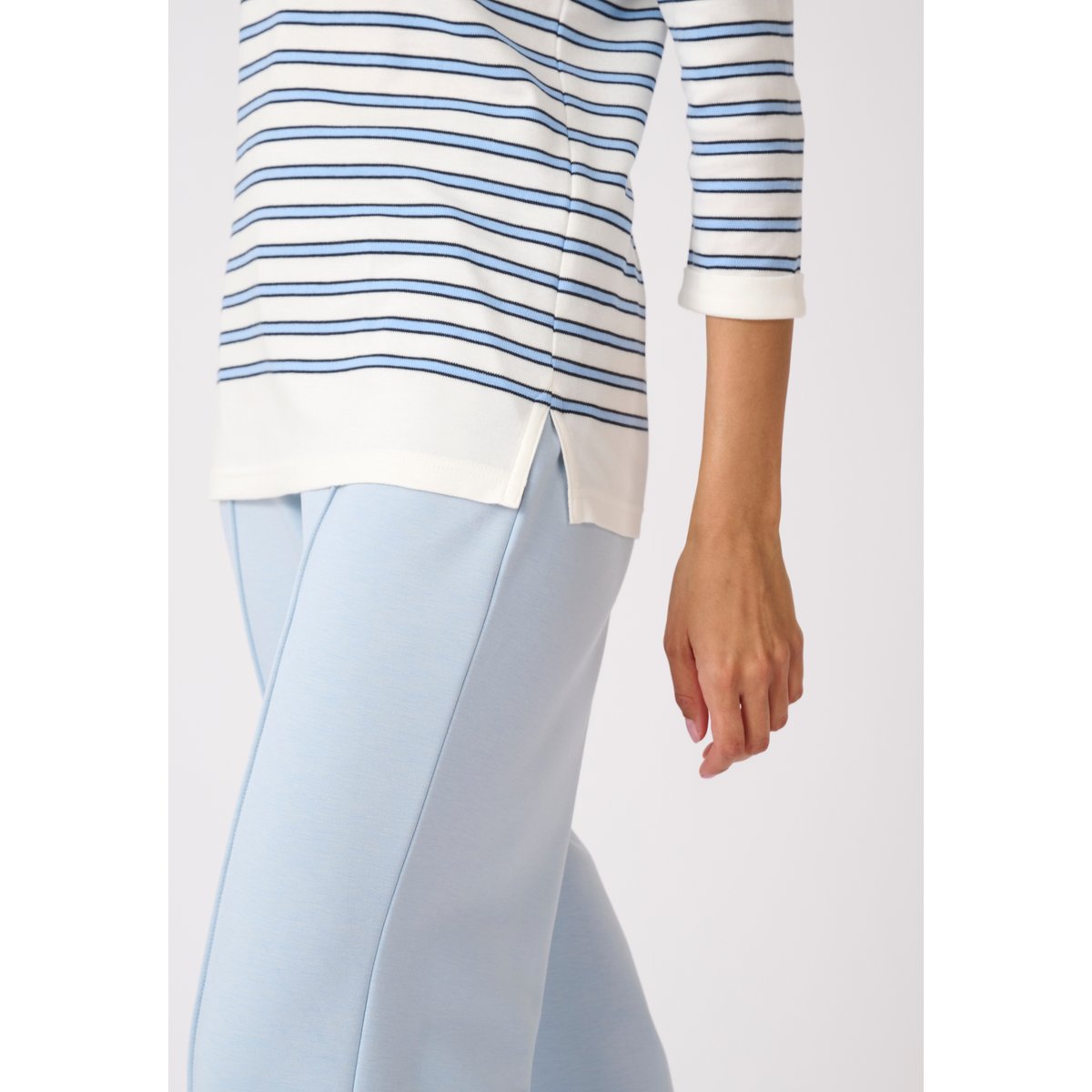 T-shirt marinière en mélange coton et modal bleu rayé, DAMART