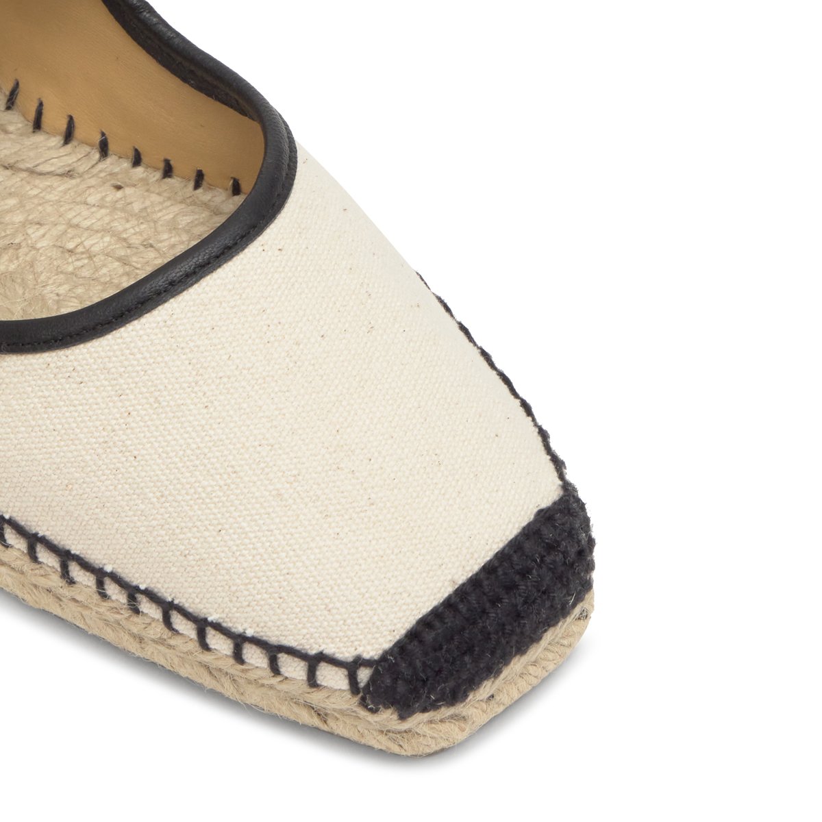 Espadrilles plates style Mary-Jane en coton PADUA PLATFORM crème, CASTANER