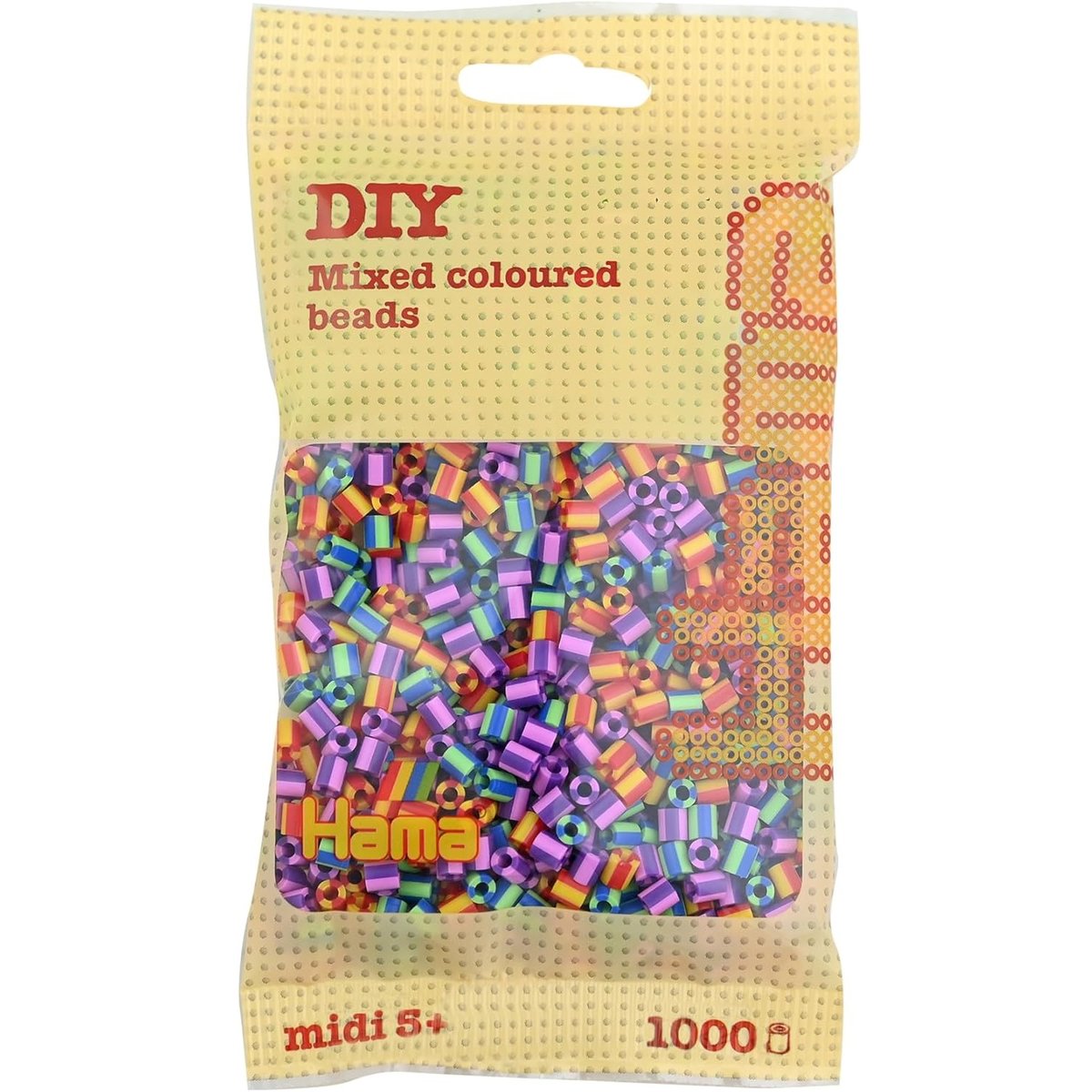 Sachet 1000 perles plastique Midi mix bicolores 2 beige, HAMA