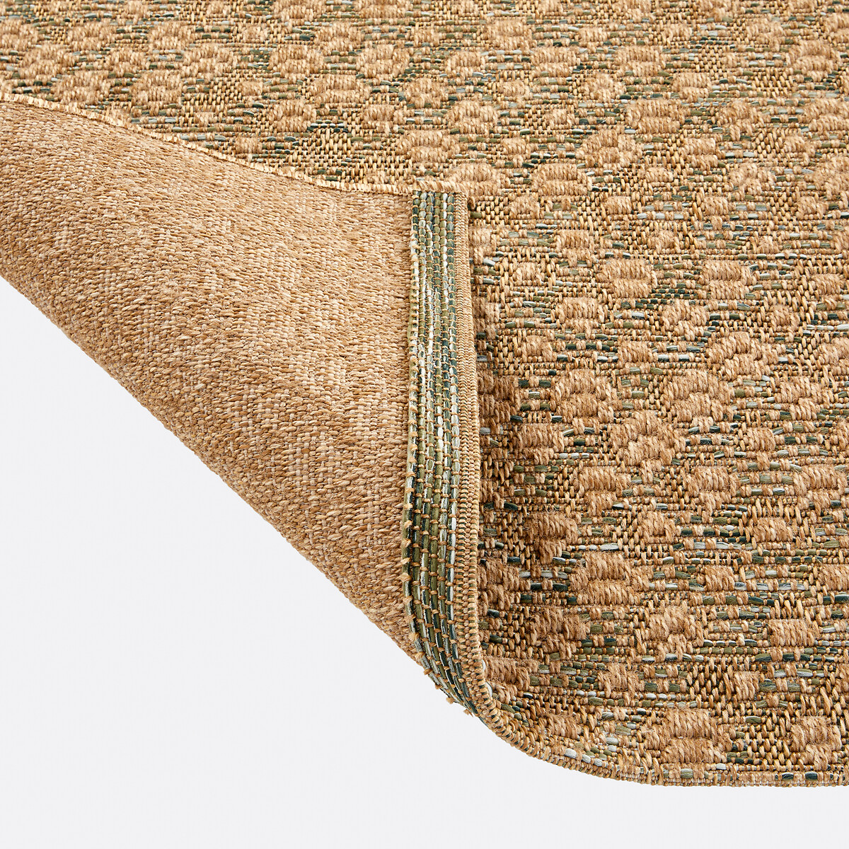 Tapis effet jute intérieur/extérieur Milas naturel/vert, LA REDOUTE INTERIEURS