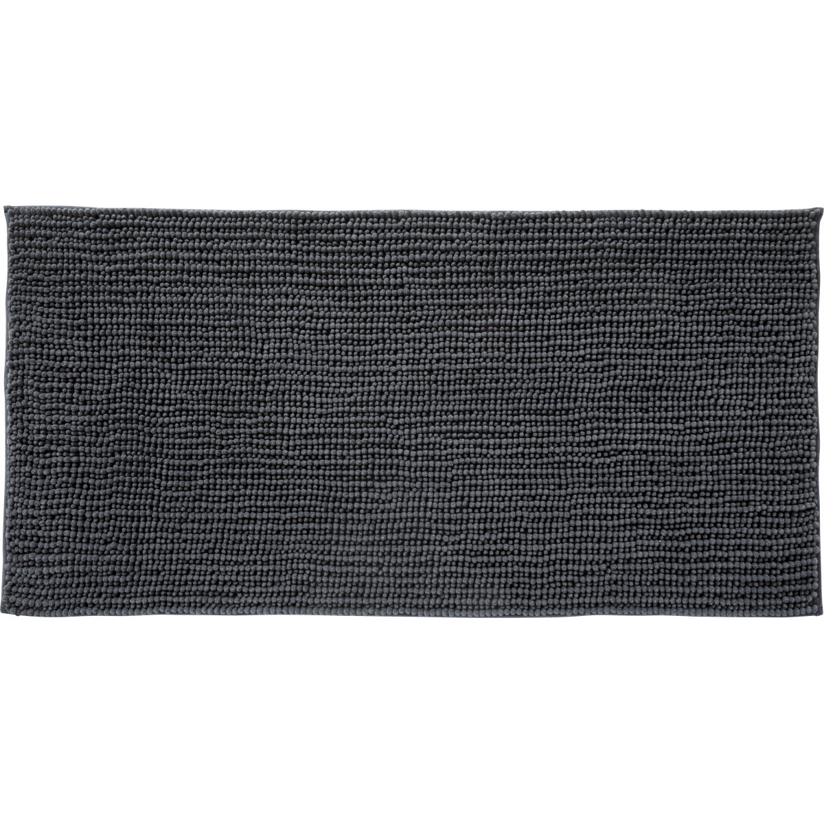 Tapis de bain chenille 60x180 en polyester uni FANI anthracite, GUY LEVASSEUR