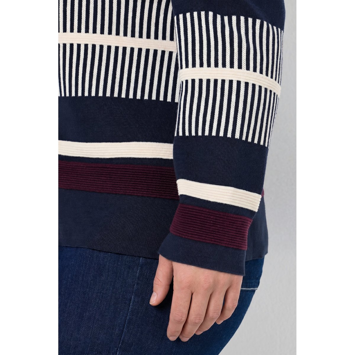 Pull à col montant et manches longues marine, ULLA POPKEN