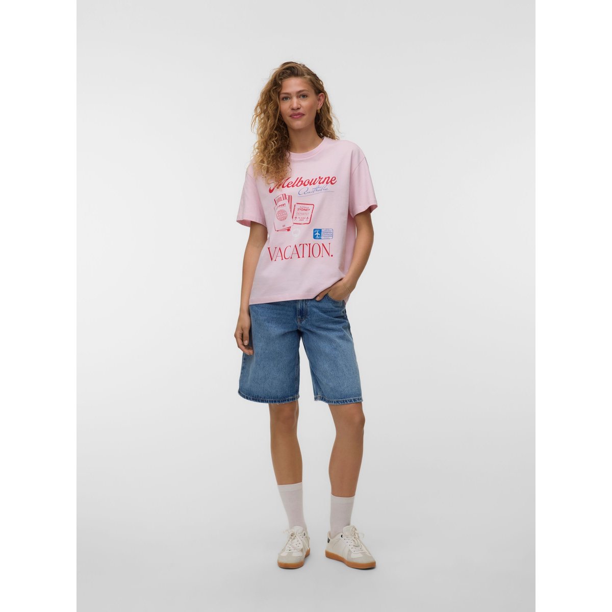 T-Shirt rose - pink-a-boo, VERO MODA