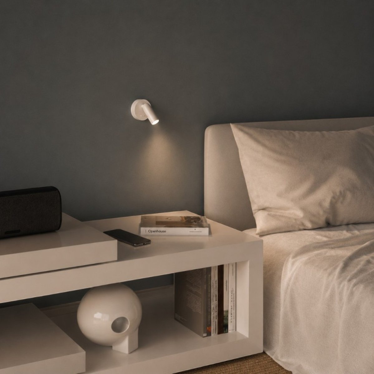 Applique De Chevet Blanche Led Orientable Anne blanc, MILLUMINE