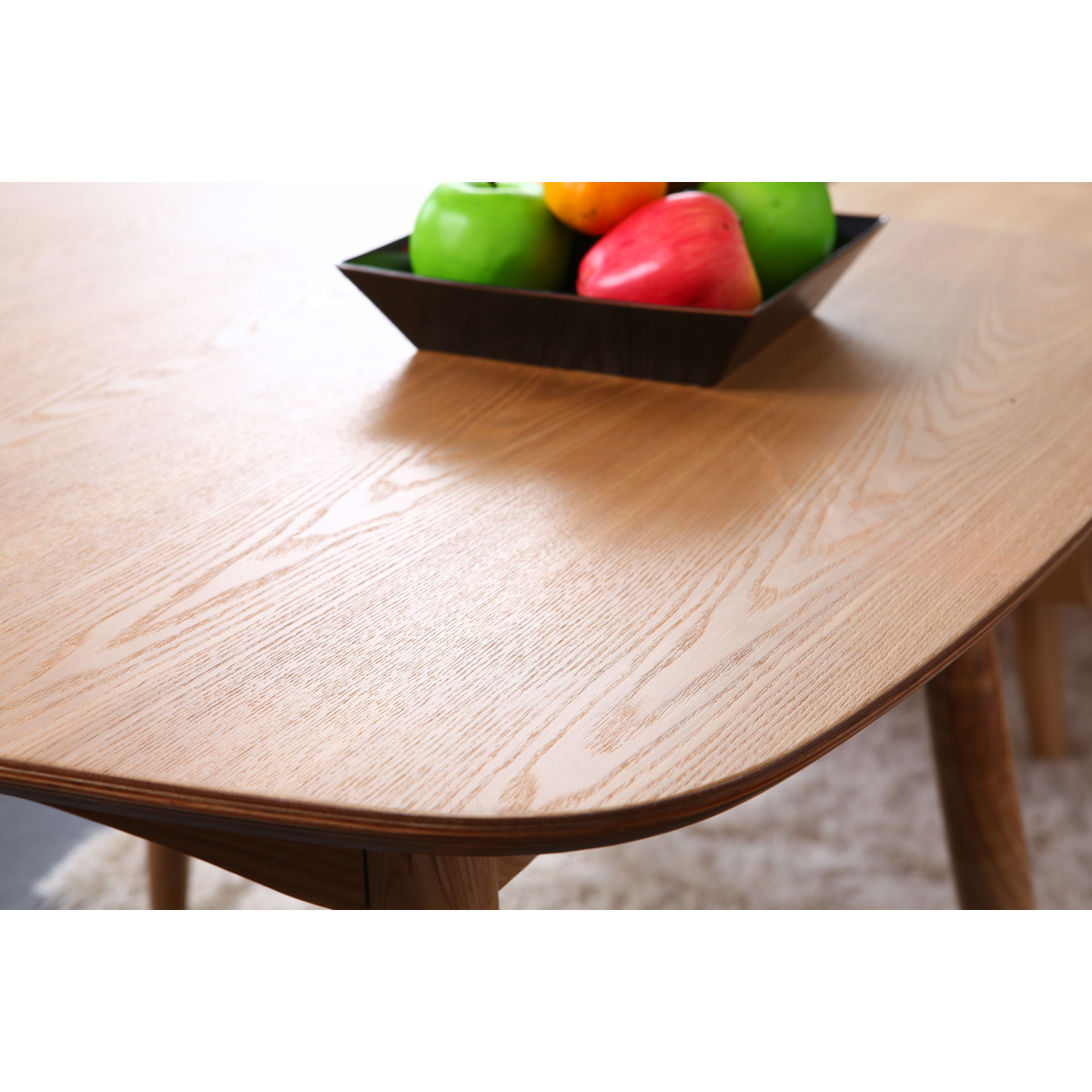 Table à manger scandinave carrée frêne naturel L90 cm BALTIK naturel, MILIBOO
