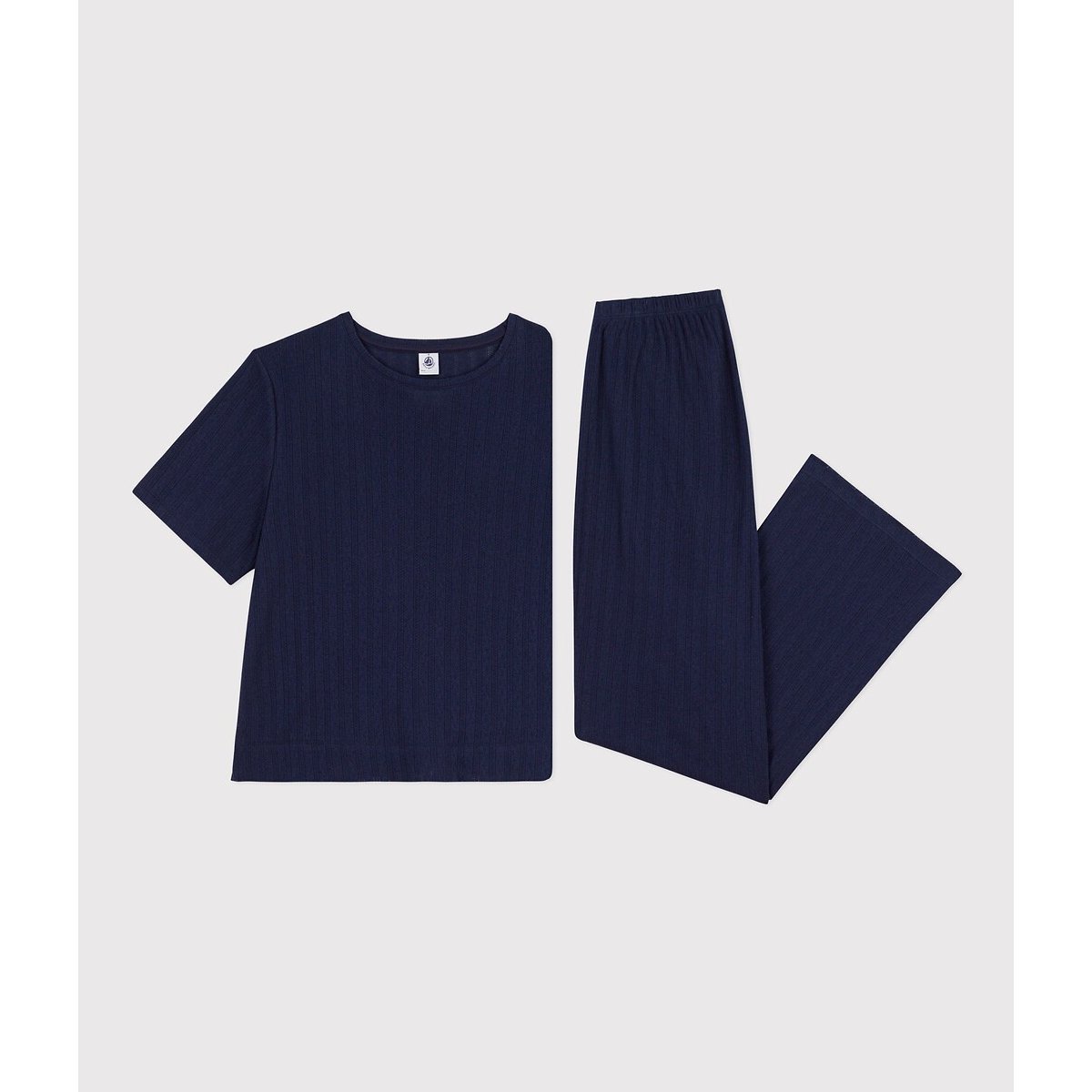 Pyjama en coton ajouré bleu marine, PETIT BATEAU