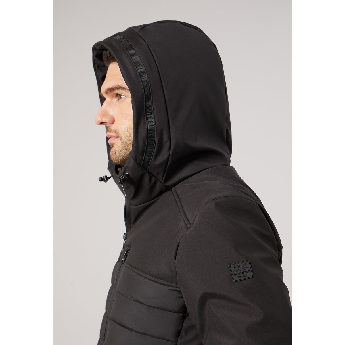 Blouson noir regular homme MEMENTO noir, DEELUXE