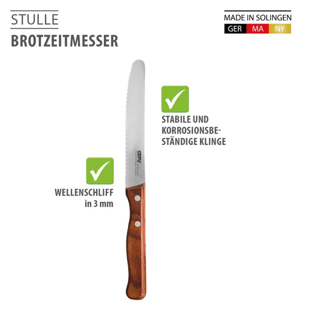 Couteau à casse-croûte STULLE argent / brun, GEFU
