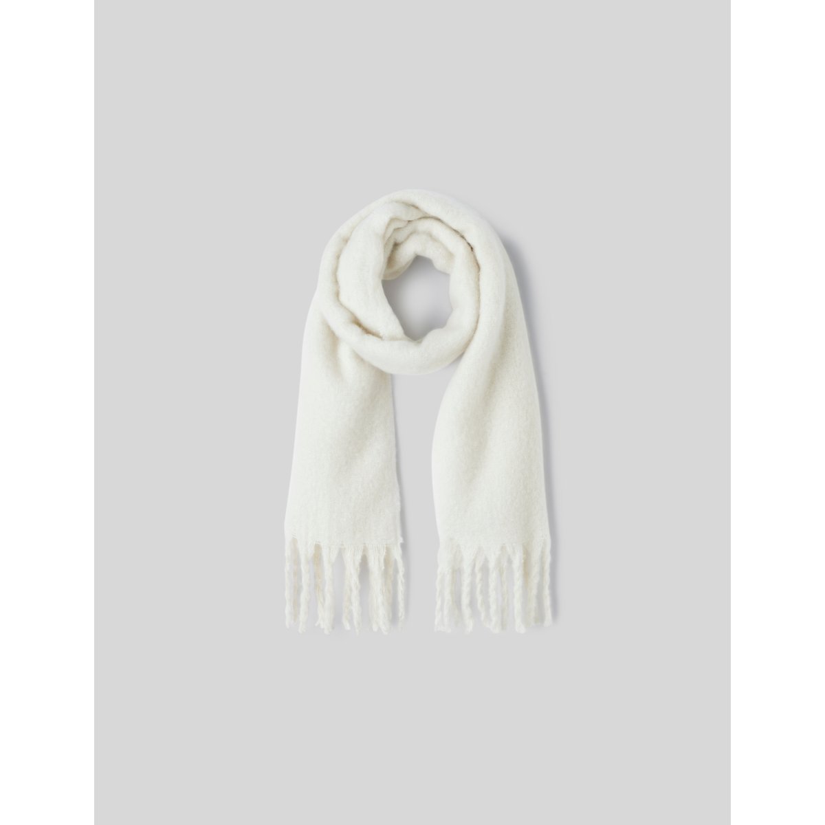 Echarpe à franges blanc écru, BZB