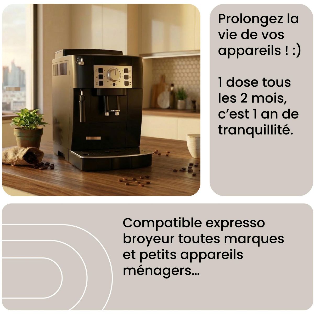 Détartrant Premium 6x100mL - idéal expresso broyeur - efficace contre le calcaire couleur unique, ESSENTIEL B